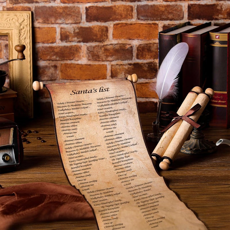 Epakh 2 Pack Blank Paper Scrolls 9 x 72 Inches Wrapped on Wood Rod for Writing, Drawing, Calligraphy, Wedding Vows, Cosplay Prop, Renaissance Festivals, Tabletop Role Playing Game(Old Color) - Image 4